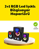 2.1 USB Bağlantılı Oyun Hoparlörü Renkli LED Işıklı