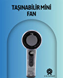 Şeffaf Kasa El Fanı | 5V 2A | 100 Kademeli Hava Akışı | Type-C Girişli