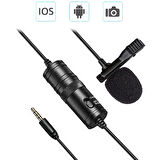 ALLY 3.5MM Universal Lavalier Kablolu Yaka Mikrofonu 6 Metre-(5775)