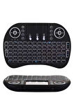 Kablosuz Türkçe Q Klavye RGB Işıklı Televizyon Ps3 Dokunmatik Mouse