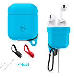 Ally Apple Airpods İçin Premium Silikon Kılıf Anahtarlıklı-(5775)