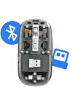 Kablosuz Mouse Fare Şarjlı Bluetooth Wireless Çift Modlu Sessiz