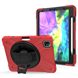 iPad Air 4. Nesil 10.9 Kılıf Shockproof 3 Katmanlı Standlı Zırh Kılıf Kalem Y