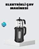 Sinbo Elektrikli Çay Makinesi 1.7 L Su Isıtıcı ve Cam Demlikli Güvenli Kullanı