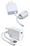120 Watt Turbo Hızlı Şarj Aleti Seti Hızlı Şarj Adaptörü Beyaz