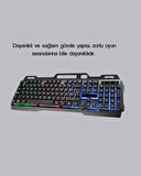 RGB Işıklı Oyuncu Klavye Mouse Seti – Türkçe Q Ayarlanabilir DPI Ergonomik ve