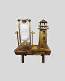 Deniz Feneri Tasarımlı Ahşap Kum Saati – Retro Masa Aksesuarı