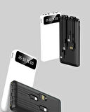 LED Işıklı 20.000mAh Powerbank LCD Gösterge Dahili Çoklu Kablo