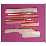 WOC Chrome Citroen Nemo Krom İç Kapı Eşiği 2008 Sonrası 4 Parça Paslanmaz Çelik