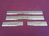 WOC Chrome Peugeot 206 Krom Kapı Eşiği 1998-2012 4 Parça Paslanmaz Çelik
