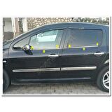 WOC Chrome Peugeot 307 Krom Cam Çıtası 2001-2008 4 Parça Paslanmaz Çelik
