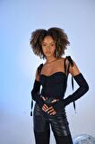 Markano Ribbon Bodysuit Siyah