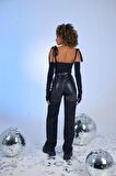 Markano Ribbon Bodysuit Siyah