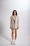 Markano Striped Blazer Ceket Bej