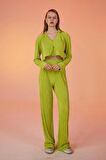 Markano Comfy Crop Gömlek Yeşil