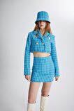 Markano Tweed Ceket Mavi