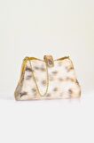 Markano Bej Suni Kürk Zincirli El ve Omuz Clutch Portföy Çanta