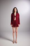 Markano Comfy Oversize Gömlek Bordo