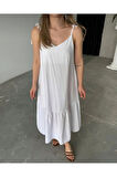 Poplin Kumaş Ayarlanabilir Askılı Elbise