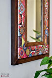 Mandala Temalı - Desenli Mermer Dekoratif Ayna - 34x44 cm - 021.1