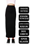 Uzun Spor Kalem Etek  Dalgıç Kumaş Esnek Etek Maxi Boy 100cm