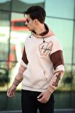 Miron High Nakışlı Oversize Sweatshirt - Bej