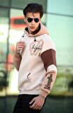 Miron High Nakışlı Oversize Sweatshirt - Bej