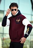 Miron High Nakışlı Oversize Sweatshirt - Bordo