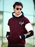 Miron High Nakışlı Oversize Sweatshirt - Bordo