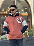 Miron High Nakışlı Oversize Sweatshirt - Somon