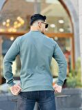 Yarım Fermuarlı Kolej Yaka Sweatshirt Regular Fit-Haki