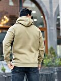 Miron Haki Üç İplik Head Chopper Nakışlı Oversize Kapşonlu Sweatshirt