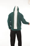 Miron Nefti Sırt Şeritli Kapüşonlu Üç İplik Oversize Sweatshirt-2437 