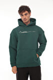 Miron Nefti Sırt Şeritli Kapüşonlu Üç İplik Oversize Sweatshirt-2437 