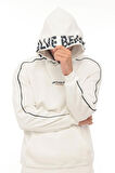 Miron Beyaz Kapüşon Baskılı Üç İplik Oversize Sweatshirt- 2440