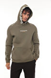 Miron Haki Kapüşon Baskılı Üç İplik Oversize Sweatshirt- 2440