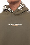 Miron Haki Kapüşon Baskılı Üç İplik Oversize Sweatshirt- 2440