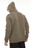 Miron Haki Kapüşon Baskılı Üç İplik Oversize Sweatshirt- 2440