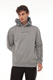 Miron Füme Kapüşon Baskılı Üç İplik Oversize Sweatshirt- 2440