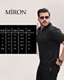 Miron Siyah Basic Fermuar Detaylı Polo Yaka Kısa Kollu Tişört 2501