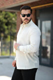 Miron Ekru Düz Uzun Kollu Regular Fit Gömlek- 2526