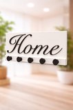 Home Yazılı Duvar Anahtarlığı | 5 Askılı Dekoratif Anahtar Askısı | Siyah & Gold Renk Seçenekli |
