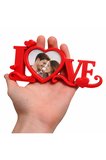 LOVE Yazılı Kalpli Fotoğraf Çerçevesi | Kişiye Özel Romantik Masaüstü Dekor | Sevgiliye Hediye