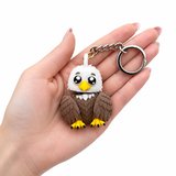 Sevimli Kartal Anahtarlık 🎒 Dekoratif Çanta Aksesuarı 🔑 Sert Plastik Anahtar Süsü 🎁