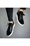 SİYAH ERKEK %100 HAKİKİ DERİ HAKİKİ SÜET  SNEAKER  RAHAT GÜNLÜK AYAKKABI 009002 SNEAKER