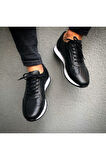 Hakiki Deri Siyah Günlük Erkek Ayakkabı