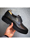 Hakiki Deri Siyah Günlük Erkek Ayakkabı