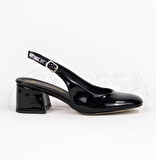 Mergenshoes Mf302 Siyah Düz Kadın 6 Cm Topuklu Ayakkabı