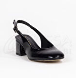Mergenshoes Mf302 Siyah Düz Kadın 6 Cm Topuklu Ayakkabı