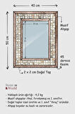 Wicker Mistik Traverten Dekoratif Ayna – 40×50 cm